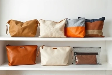 Assortment of stylish and functional pouches for various needs.