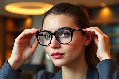 Person wearing Project Product eyeglasses, highlighting style.