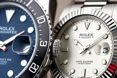 Close-up of Rolex Submariner and Datejust details
