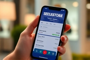 Smartphone showing shopping app with discount code field.
