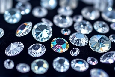 Sparkling Swarovski crystals in various cuts and colors