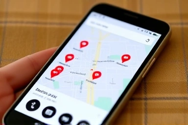 Smartphone map showing Zeropay merchant locations.
