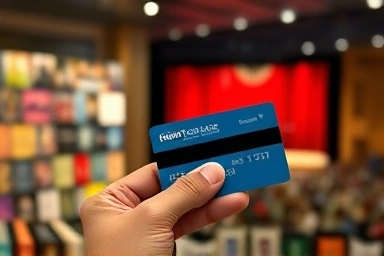 Hand holding credit card, symbolizing cultural spending and tax deduction benefits.