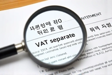 Korean commercial lease agreement with VAT clause highlighted