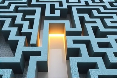 Symbolic maze representing financial problem-solving