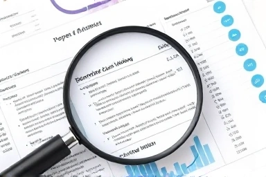 Magnifying glass on financial document for expertise