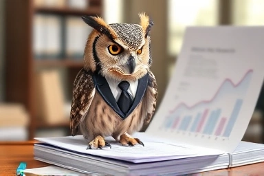 Wise owl accountant symbolizing expert tax advice for businesses.