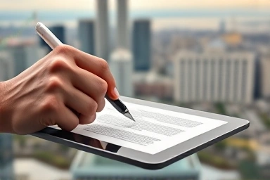 Business owner managing tax payments digitally with confidence and foresight.