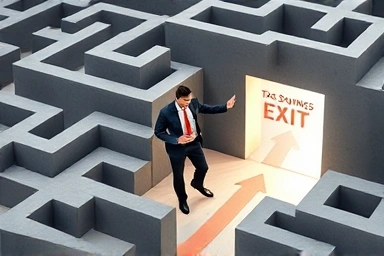 Business person achieving tax savings through navigating complexity