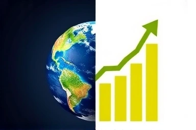 Globe and financial growth graph symbolizing international business.