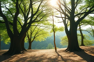 Korean forest, natural wealth, financial growth symbol