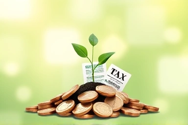 Financial growth from investment and tax benefits concept graphic.