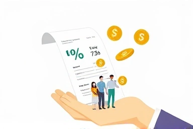 Illustration of tax deduction, savings, and family well-being.