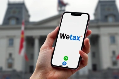 Smartphone showing Wetax website for property tax notice reissue.