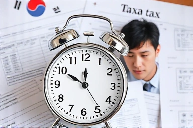 Tax bill urgency, concerned taxpayer, ticking clock, Korean property tax