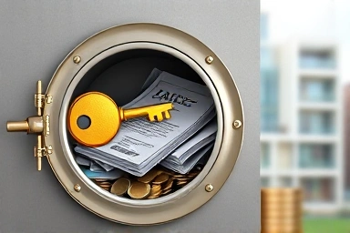 Golden key unlocking tax savings for real estate.