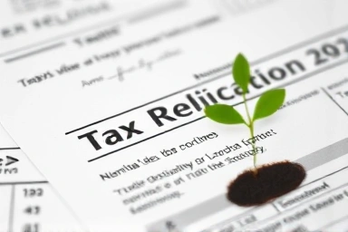 Abstract symbol of tax relief and spiritual growth.