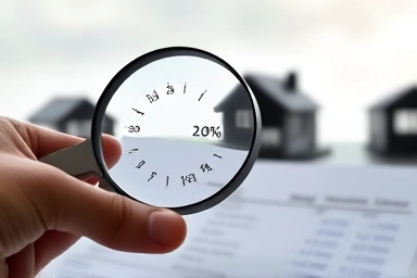 Magnifying glass over rental income tax document