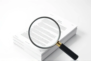 Magnifying glass inspecting financial documents for clarity