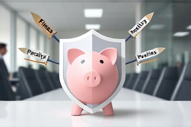 Shield protecting piggy bank from tax penalties