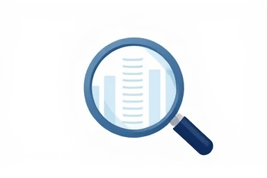 Magnifying glass revealing clear, organized financial records.