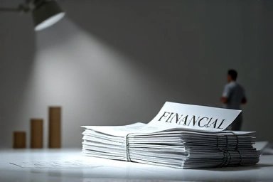 Organized financial documents under spotlight, symbolizing tax audit preparedness.