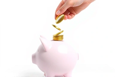 Piggy bank being filled with coins, representing tax refund recovery.