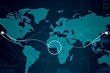 Abstract global finance and corporate strategy visualization