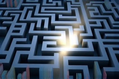 Financial maze with a clear path, representing tax audit solutions.