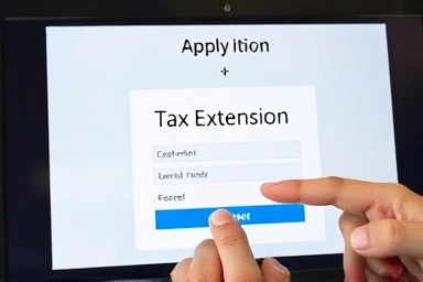Submitting a tax payment extension application online.
