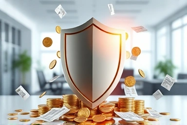 Business financial shield protecting from tax risks
