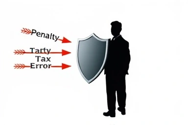 Shield protecting business from tax penalties and errors.