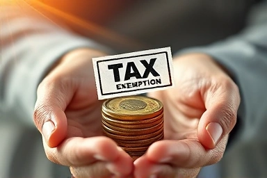 Symbolic image of tax exemption on financial compensation.