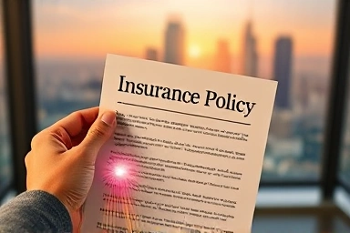 Symbolic health insurance policy representing future security and well-being.