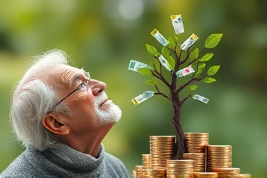 Symbol of growing retirement fund with annuity insurance.