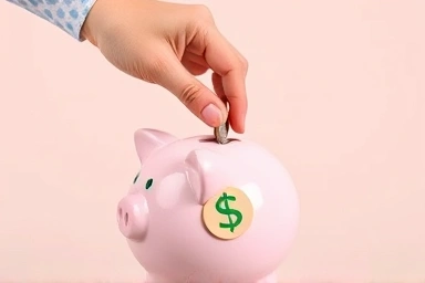 Concept of saving money for retirement and future financial security.