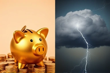 Symbolic representation of annuity insurance withdrawal and tax implications.