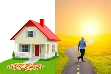 Senior couple choosing between two retirement income paths.