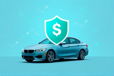 Car insurance protection with blackbox icon