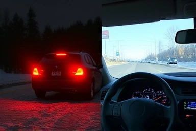 Car stranded vs. car driving confidently, showing contrast.