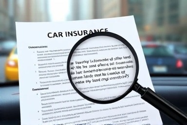 Car insurance policy magnifying glass rental benefits