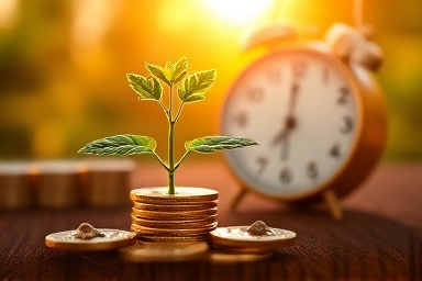 Growing retirement savings symbolizing future security.