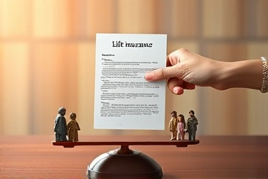 Symbolic representation of balanced inheritance and insurance claims.