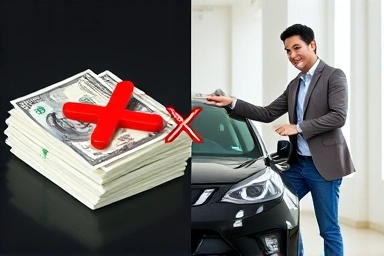 Financial loss vs smart purchase, used car deal, money, handshake
