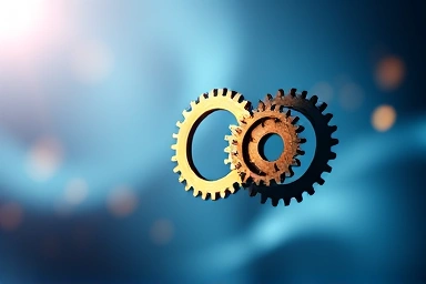 Secure future, financial well-being, pension, interlocking gears