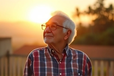 Elderly person planning for a secure and prosperous retirement.