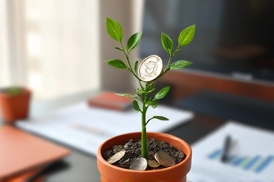 Symbolic growth of pension funds through strategic planning and investment.