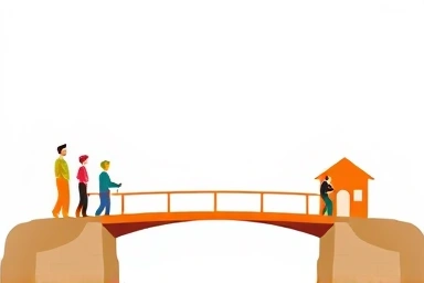 Symbolic bridge connecting individuals to a secure retirement future.
