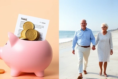 Financial security and happy retirement with dual pension plans.