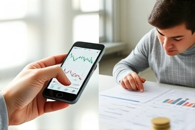 Mobile investing app interface and thoughtful investment planning